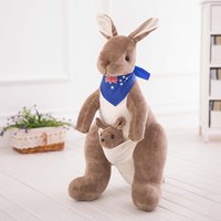 27CM Cartoon kangaroo Plush Toy Simulation Animal Mother And Child kangaroo Doll Desert Camel Children Educational Toys