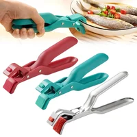 Stainless Steel Anti Scald Hot Plate Clip Non Slip Dish Bowl Gripper Holder for Steamer Oven Air Fryer Frying Pan Kitchen Tool