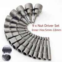 9pcs/set Tools Drill Bit Schroevendraaier Set Screwdriver Set Nozzles Nut Hex SocketS Sleeve Driver Set
