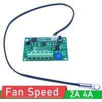 DC 12V 24V 4A Fan Temperature Control 2/3/4 Wire PC CPU Chassis Fan Speed Regulation Module PWM Thermostat Speed Governor