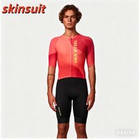 AliExpress NONE Men's Cycling Short-sleeved Skinsuit Gel Pad Shorts Jumpsuit Sportswear Bike Skinsuit Maillot Ciclismo Bike Set Roupa Ciclismo
