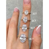 DWJ Gorgeous Shiny 1-8CT Zircon Oval Stone Ring For Women Engagement Wedding 925 Sterling Silve Luxury High Quality Fine Jewelry