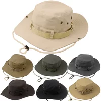 Men Women Outdoor Mountaineering Fisherman Hat Sun Hat Camping Hat with Rope Wide Brim Anti-snout Outdoor Hiking Fishing Hat