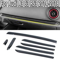 For Audi A3 S3 RS3 2014-2018 For LHD Car Center Console Door Panel Carbon Fiber Trim ABS Interior Cover Trims Accessories