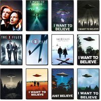 Movie The X-X-Files I Want To Believe Poster Self-adhesive Art Waterproof Sticker Coffee House Dorm Room Wall Decor