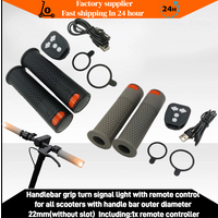 22mm Grooved Handlebar Grips Gray / Black LED Turn Signal Wireless Remote Universal Electric Scooter Replacement Accessories