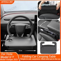 Table Desk For Tesla Model Y Juniper 2025 Car Steering Wheel Laptop Tray Food Desk Portable Office Table For Model 3 2021 ModelY