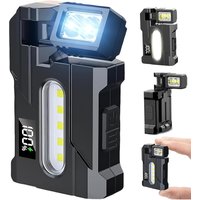 EDC Flashlight 1200 Lumens, Portable Double Light Sources, USB Rechargeable Waterproof Mini Light for Outdoor Camping Hiking