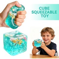 Party Simulation Ocean Seashell Cube Squeeze Toy, Ocean Soft Squeeze Fidget Toy Home Office Desktop Anti-Anxiety Decor Ornaments