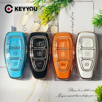 KEYYOU Car Remote Smart Key TPU Case Cover For Ford Fiesta Focus 3 4 Mondeo Ecosport Kuga Focus ST Protector Shell Accessories