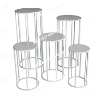Round Cylinder Pedestal Cake Stands,wedding Dessert Table,Party Decor Birthday Cake Rack Plinths Pillars