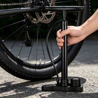 Bicycle Pump 160PSI Road Mountain Bike Steel Air Pump with Gauge Presta Schrader Valve Tire Inflator Cycling Tools Road Bike