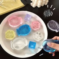 Mini Transparent Cat Paw Mochi Ice Block Ball Squeeze Toys Colorful Fish Squishy Toys Kawaii Anti-Stress Stress Relief Toys Gift