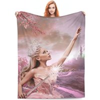Glinda Ariana Grande Fleece Blanket Singer Actress Wicked Awesome Throw Blankets for Home 200x150cm Plush Thin Quilt