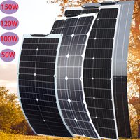 XINPUGUANG Kit panneaux solaires150W 120W 100W 50W Panneau solaire flexible Chargeur de batterie 18V Chargeur de batterie 12V Kit de cellules solaires pour camping-car balcon Solar Panel Camping
