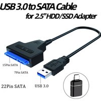SATA to USB Adapter Cable for 2.5" HDD/SSD,USB 3.0 to SATA III Hard Driver Adapter, Support UASP for Laptops, Tablets, Desktops