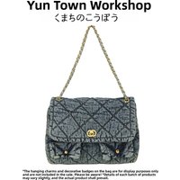 Japanese Style Denim Embroidery Chain Bag Small Fragrance Style Single Shoulder Crossbody Commuting Tote High End Envelope Bag