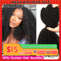 Afro Kinky Curly Human Hair Bundles 30 Inch Human Hair Weft Virgin Hair Extensions 1/3/4 Pieces Natural Color Brazilian Weaving