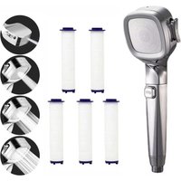 New 4 Mode High Pressure Shower Head With Switch On Off Button Sprayer Water Saving Adjustable Shower Nozzle Filter For Bathroom
