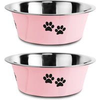2PC Pet stainless steel cat bowl dog bowl Amazon hot item, anti knock anti slip anti fall dog basin wholesale
