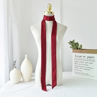 Satin Silk Narrow Scarf Neckerchief Solid Neck Scarves Long Silk Thin Scarf Head Neck Hair Band Bag Ribbon Headbands DIY