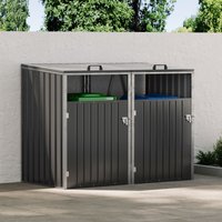 qwBackyard Removable Storage Shed Carbon Black, Temporary Bin Store without Baseplate with Lockable Doors, 1pc Organiser for Garden Tools and Wheelie Bins, Complete Garden Storage Solutione