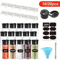 10/20 Pcs Spice Jars Salt and Pepper Shaker Plastic Seasoning Shaker Bottles Spice Organizer Kitchen Spice Rack Spice Jar Set