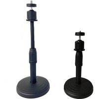 Desktop Round Base Extendable Monopod with Clip Mount Holder Ball Head for Mobile Phones Microphones Live Blogger Stands Tripod