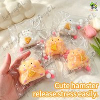 HefengCL Hamster Eating Cheese Fidget Squishy TPR Soft Sensory Stress Relief Toy Office Classroom Party Holiday Kids Gift
