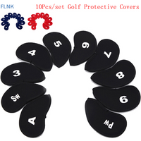 【KC】10pcs Neoprene Golf Club Putter Head Cover Wedge Iron Protective Headcovers Set