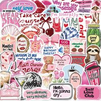 10/30/50PCS Pink Inspirational Girl PVC Sticker Aesthetic Decoration Scrapbooking Supplies DIY Hand Accounting for Kids