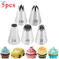✔5-Piece Large Size Cake Decorating Piping Tips Set Durable Stainless Steel For Icing Fondant Cupcake Decoration