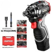 NANWEI Brushless Lithium-ion Impact Screwdriver Home Electric Screwdriver Wireless Rechargeable Cordless Screwdriver Tool