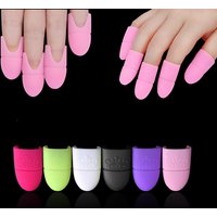 10Pcs/Bag Nail Art Soak Off Cap Silicone UV Gel Polish Remover Wrap Clean Polishing Reusable Wraps Rubber Manicure Tools