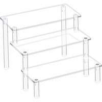 1-4 Tier Acrylic Display Stand Durable Display Rack For Cupcake Perfume Doll Transparent Trapezoidal Blind Box Storage Shelf image 4