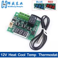 W1209 Blue/Red light DC 12V heat cool temp thermostat temperature control switch temperature controller thermometer thermo