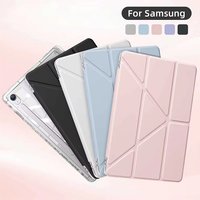 For Samsung Galaxy Tab A11/A11+/S10 Lite/S11 Y-Shape Fold Transparent Acrylic Case Anti-Bend Tablet Cover With Pen Slot
