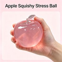 Pink Apple Squishy Toy Stress Relief Ball , Soft Fidget Sensory Toy Simulated Slow Rebound Squeeze Toy ,Perfect Adult Kids Gifts