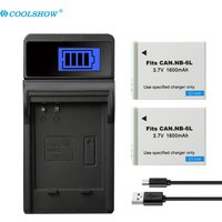 1600mAh Battery NB 6L NB-6L for Canon Power-shot SX520 HS SX530 SX600 SX610 SX700 SX710 IXUS 85 95 200 210 105 Batteries Charger
