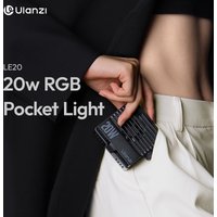 Ulanzi LE20 20W RGB Pocket Light Full Color CRI 95+ with Type-C Charging for Portrait Food Still Life Photography Video Light