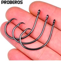Proberos 20pcs Steel Hooks Premium Carbon Steel Circle Fishing Hooks, Corrosion-ResistantUltra-Sharp for Saltwater & Freshwater