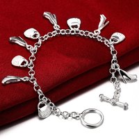 Fashion Charms 925 Sterling Silver Charms Shoes and Bags Bracelet for Woman Wedding Party Holiday Gifts Noble Jewelry
