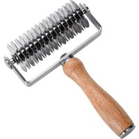 Stainless Steel Dough Lattice Pizza Dough Roller Cutter Wood Handle Crust Roller Cutter Top Lattice Wheel for Pizza Bread