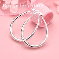 925 Sterling Silver 40mm Delicate Bright Teardrop Earrings for Women, Fashionable Wedding Jewelry Accessories Gifts