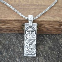 Slavic God Of Thunder And Lightning Perun Sword Kolovrat Shield Viking Rune Sowulo Pendant Ethnic Necklace Men Pagan Jewelry