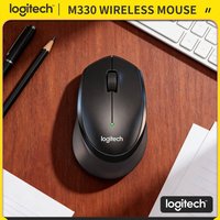 Logitech M330 Silent Plus Wireless Mouse 2.4G USB Receiver Ergonomic Shape Gentle Soft for Desktop Office Laptop Desk