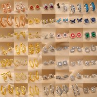 New Hot Selling 925 Silver Butterfly,Flower Shaped,Heart-shaped Earrings, European Women Eexquisite High-quality Jewelry Gifts