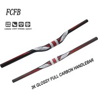 AliExpress NONE FCFB glossy 3K Carbon Fibre Mountain Bike Handlebar MTB Handle bar Bicycle Parts 31.8mm Rise/Flat Handlebars 580mm - 780mm