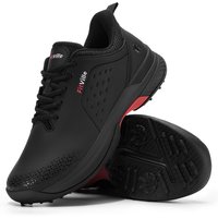 FitVille Extra Wide Men'S Golf Shoes Waterproof, Professional No-Slip Spiked Sport Shoe With Arch Support For Wide Feet