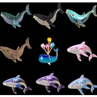 Baroque-style Luxury Whale Animal Design Brooches for Men and Women, Jewelry and Accessories, Wedding, Holiday, and Party Gifts